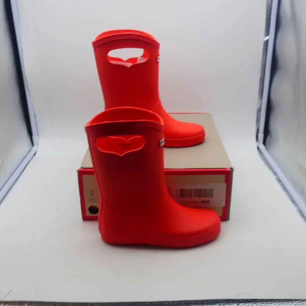 NEW Hunter Boots Kids First Classic Pull on Boots Red Tang Girls 2 UK 13